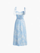 Cup Detail Zippered Floral Midi Sundress